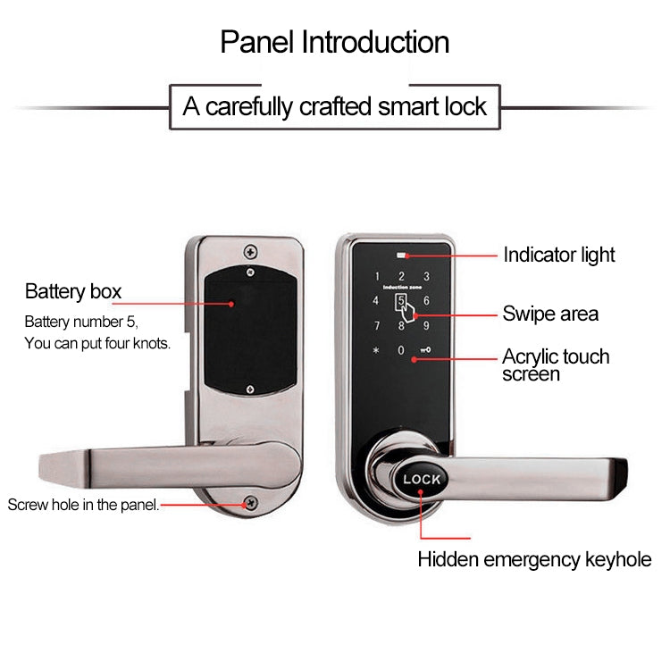 OS8818 Password + Key + Sensor Card Zinc Alloy Electronic Door Lock Touch Screen Electronic Code Lock, OS8818 OS8818 Password + Key + Sensor Card Zinc Alloy Electronic Door Lock Touch Screen Electronic Code Lock, OS8818